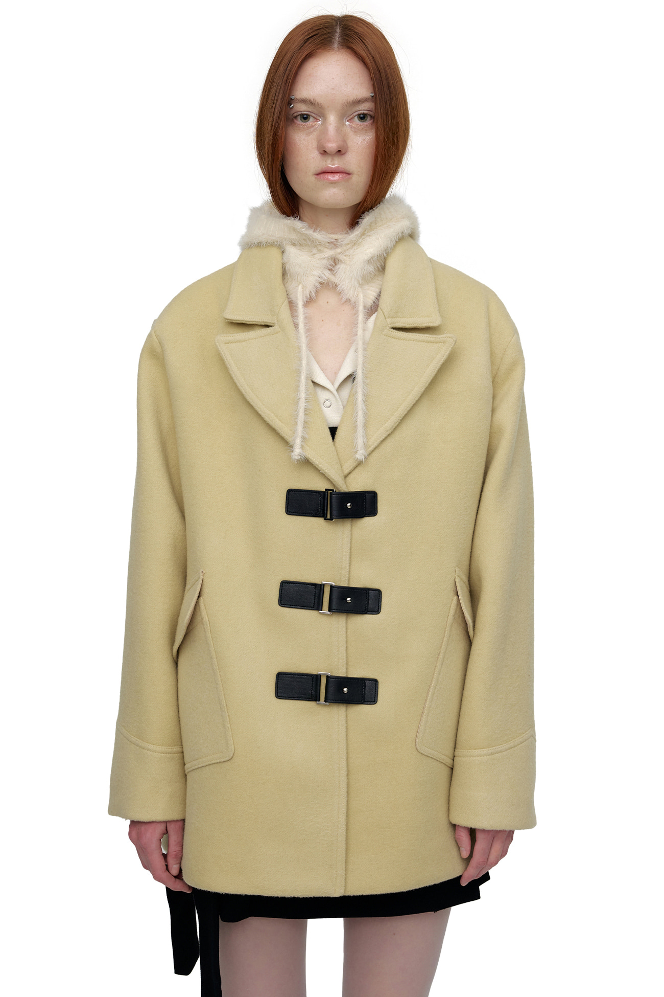 TAILOR COLLAR BELTED SINGLE COAT / YELLOW, 세릭