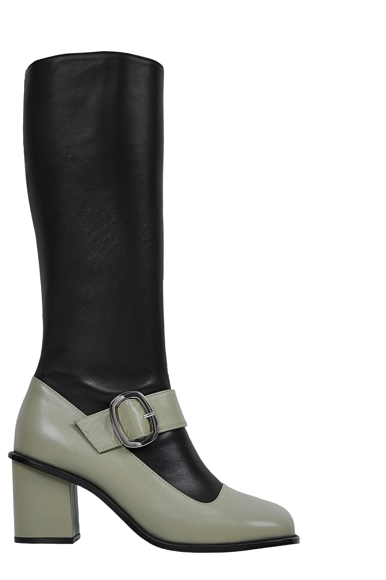 CONTRAST BUCKLE BOOTS / BLACK, 세릭